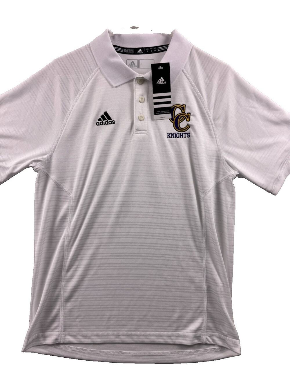 Adidas Polo Shirt White CC Knights Mens Size Small S New With Tags NWT Golf